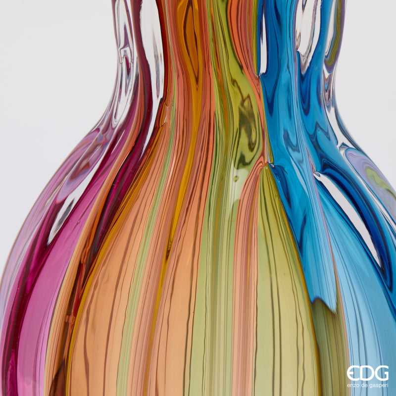 edg enzo de gasperi edg enzo de gasperi vaso rainbow anfora vetro h 37 cm d 19 cm multicolor ean 8059824632302