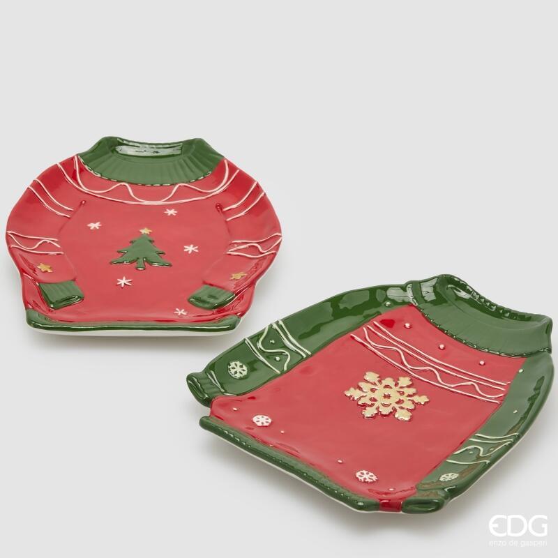 edg enzo de gasperi edg enzo de gasperi vassoio maglione di natale ass h 3 cm l 29 cm l 24 cm green red 1 pz ean 8059824539991