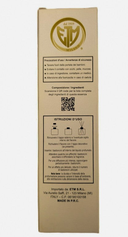 Profuma ogni ambiente con l'Etm Aroma Diffusore Vaniglia 50 ml a bastoncini: fragranza calda, design minimal, perfetto come bomboniera.