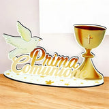 etm etm decorazione da tavola party prima comunione h 21 cm 35 x 15 cm oro ean 8059793667893