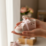 Bomboniera scarpina baby Etm colore rosa 10 cm per nascita e battesimo bimba. Pezzo singolo, contattaci.