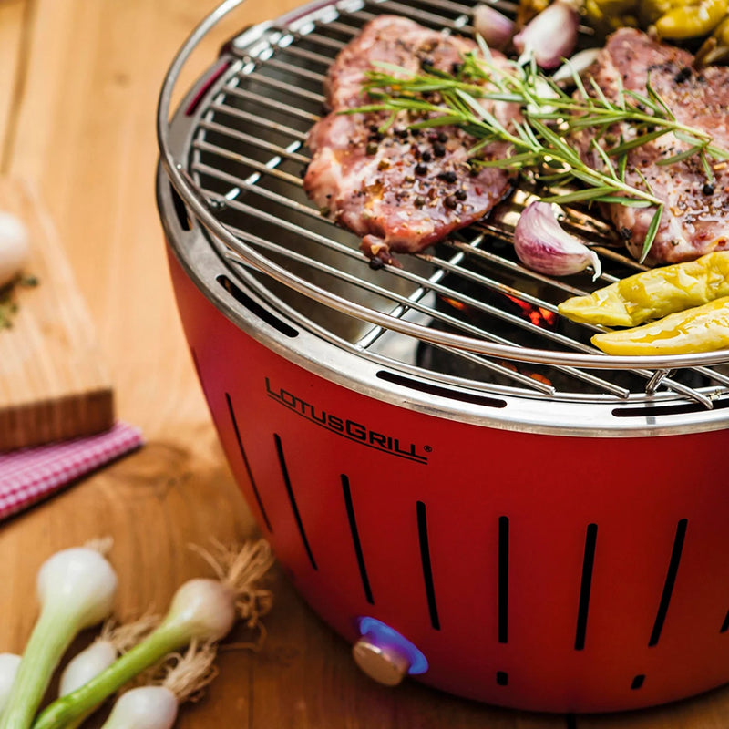 lotusgrill lotusgrill barbecue portatile 35 x 35 x 23 4 cm per interno ed esterno rosso ean 4260023010837