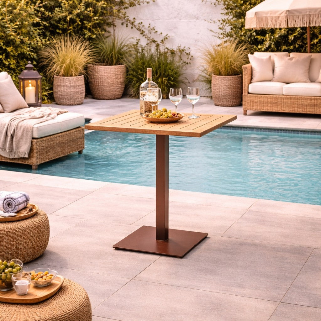 Moia Greenwood Moia Greenwood Untergestell mit flacher Platte aus braun lackiertem Stahl