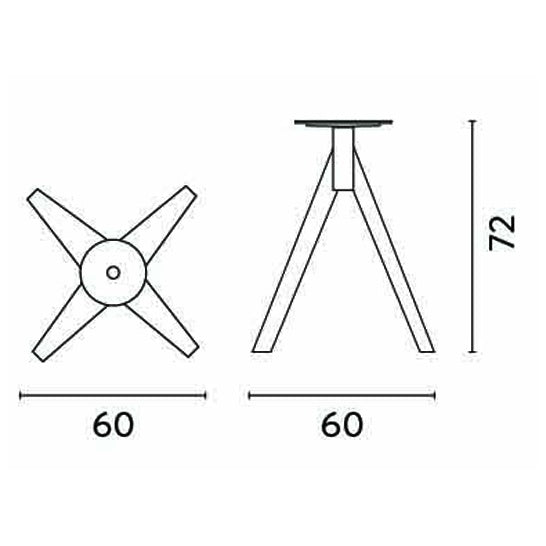 moia greenwood moia greenwood 4 Beinen aus schwarzem Stahl, 8 kg, robustes Gestell für Tische, modernes Design, EAN 8013054838743