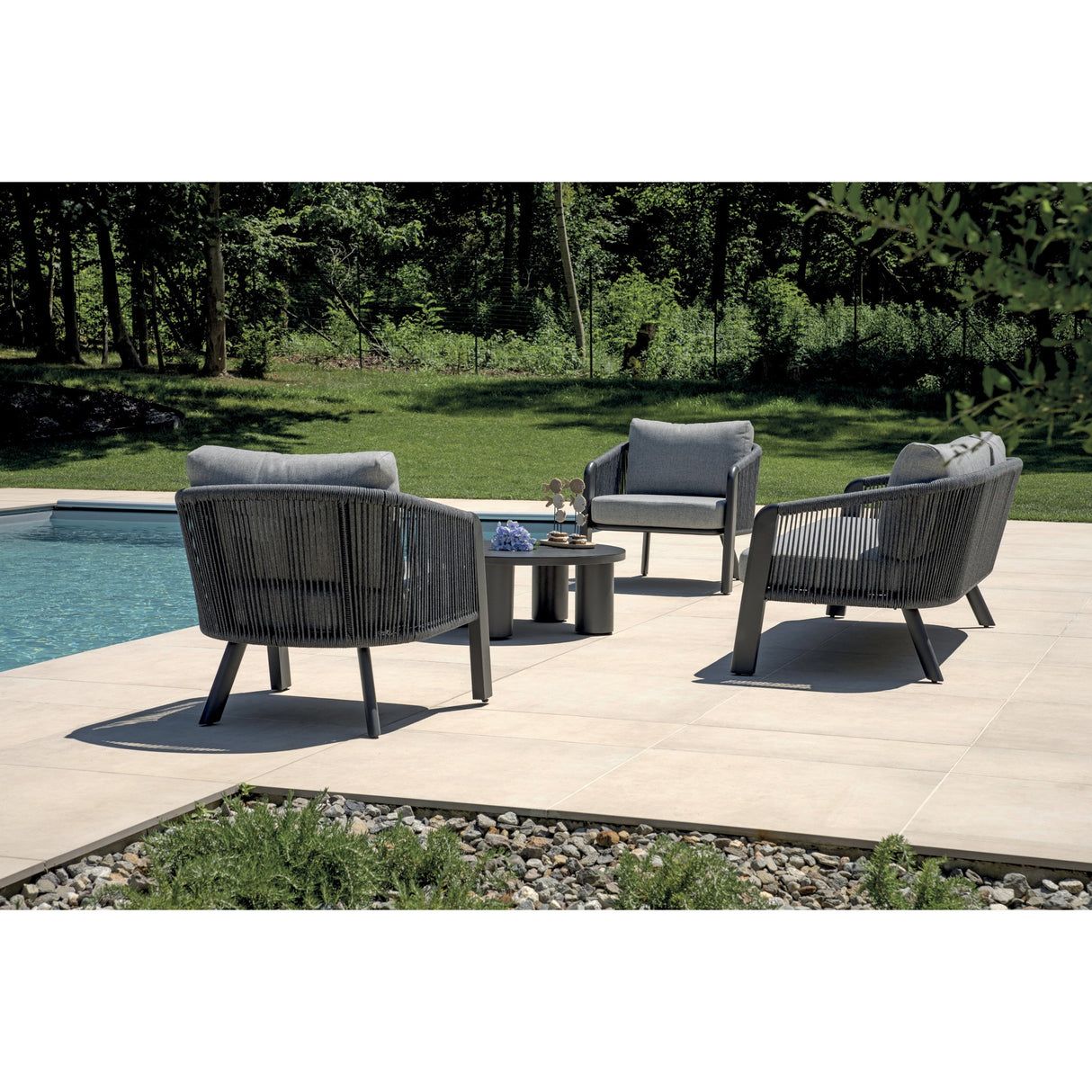 moia greenwood moia greenwood set salottino santa cruz in alluminio antracite e corda grigia 2 poltrone divano 2 posti e tavolino ean 8013054838279