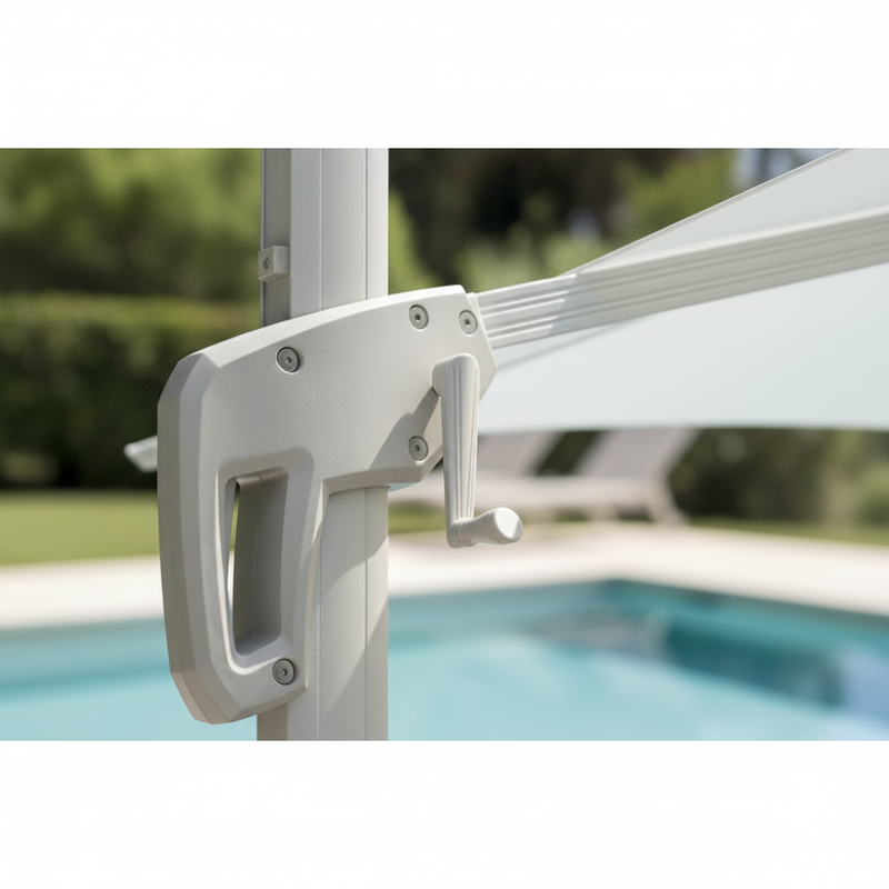 moia greenwood moia greenwood ombrellone colorado 3 x 4 m in alluminio bianco ombrellone outdoor con telo in poliestere bianco design moderno ean 8013054837753