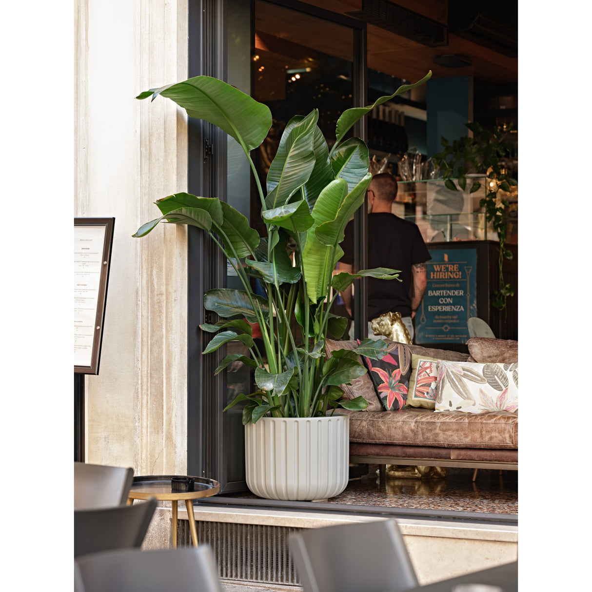 teraplast teraplast vaso echo rigato 50 sovrapponibile resina silver fog ean 8051560280328