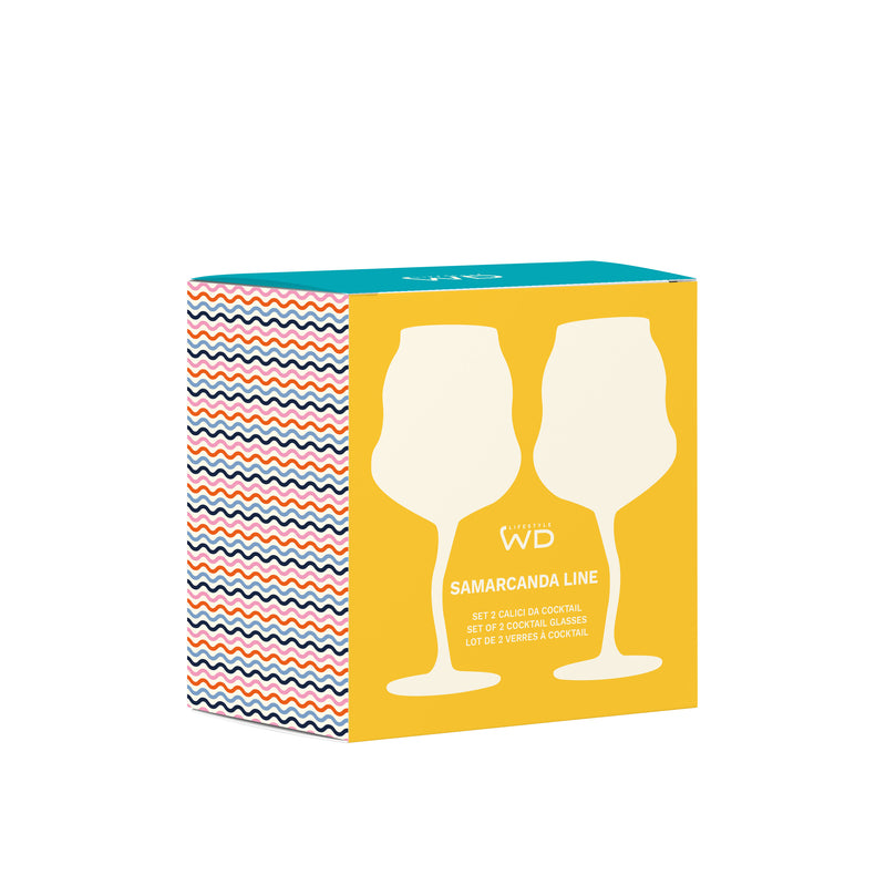 wd lifestyle wd lifestyle set 2 calici cocktail 450 ml giallo e rosa verde e arancione ean 8055035683508