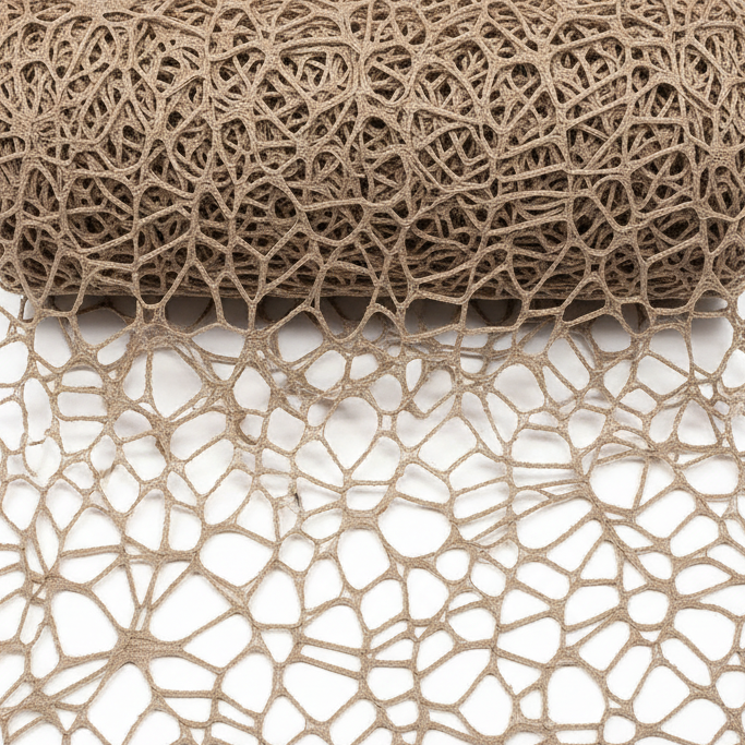 Rete polycotton per composizioni floreali, bomboniere e decorazioni. ARPIMEX H 48 cm × 5 mt, colore tortora ean 8018318199639
