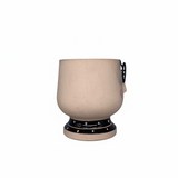Vaso testa faccia uomo con occhiali in resina beige e nera. Decorazione originale, piccole piante e fiori. Arpimex, 15×15×16 cm, design moderno. ean 8018318502125