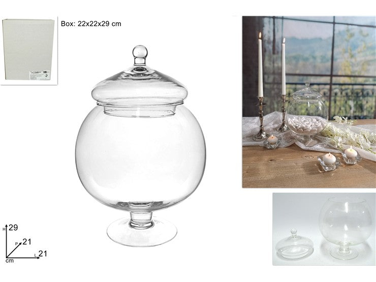 due esse distribuzioni due esse distribuzioni bomboniera bombata portaconfetti h 29 cm d 21 cm natural ean 8034048323533