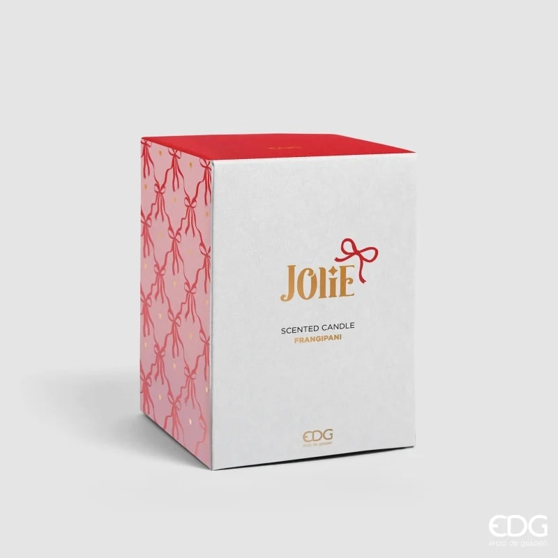 edg enzo de gasperi edg enzo de gasperi candela di natale fiocco con vaso h 15 cm d 10 cm frangipani bianco oro ean 8059824544100