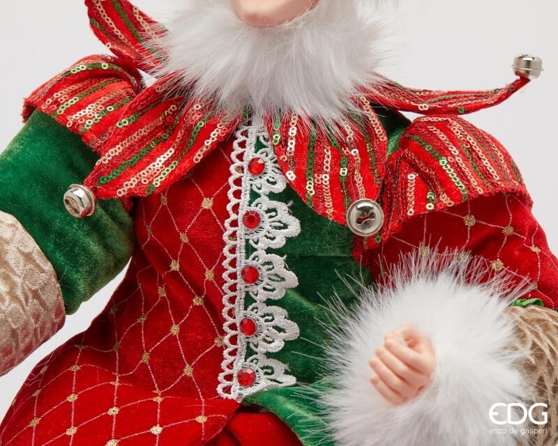 edg enzo de gasperi edg enzo de gasperi decoro elfo natale h 90 cm green red ean 8059824567277