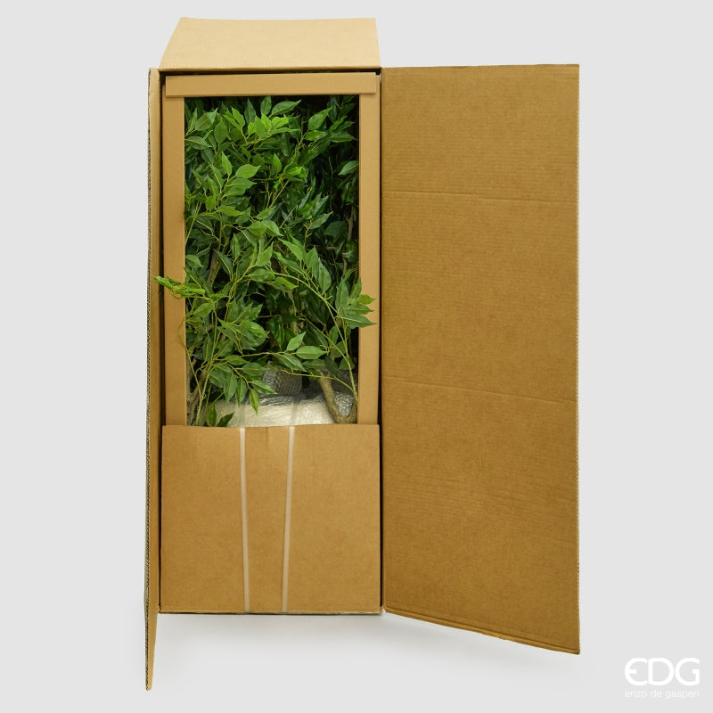 edg enzo de gasperi edg enzo de gasperi ficus beniamino vogue con vaso pianta artificiale h 224 cm verde ean 8059824607317
