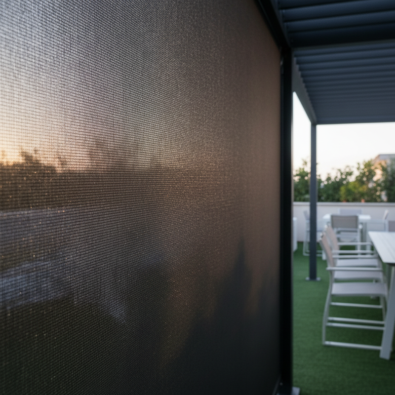 Tenda Oscurante Autoavvolgente Textilene 3m Antracite – Dettaglio Texture Tessuto Compatto Dark