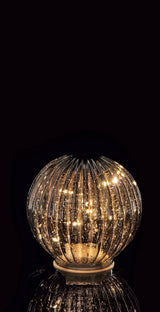 regalo italiano regalo italiano sfera natale vetro ass con 12 led d 15 cm oro 1 pz ean 8057586077584