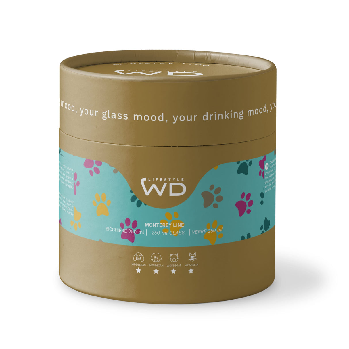 wd lifestyle wd lifestyle bicchiere vetro borosilicato cc 250 ml decoro gatto siamese ean 8053300577286