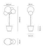 zafferano zafferano piantana tree of light h 185 cm diffusore bianco struttura bianco ean 8054040729379