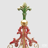 edg enzo de gasperi edg enzo de gasperi decoro albero di natale con decorazioni metallo h 125 cm green red ean 8059824542359