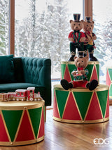 edg enzo de gasperi edg enzo de gasperi orso noel nutcrak natalizio con tamburo h 43 cm 44 x 35 cm verde rosso ean 8059824303547