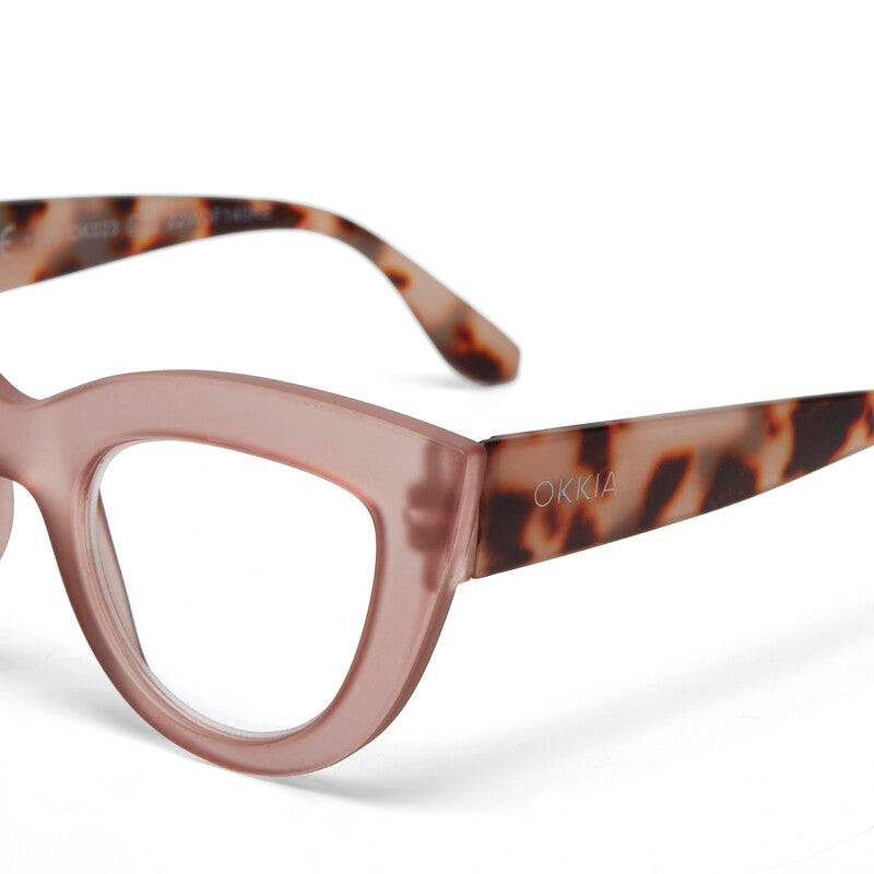 okkia okkia occhiale da lettura mod claudia premontato gatto soft touch pink havana diottrie 2 50 ean 8055773193048