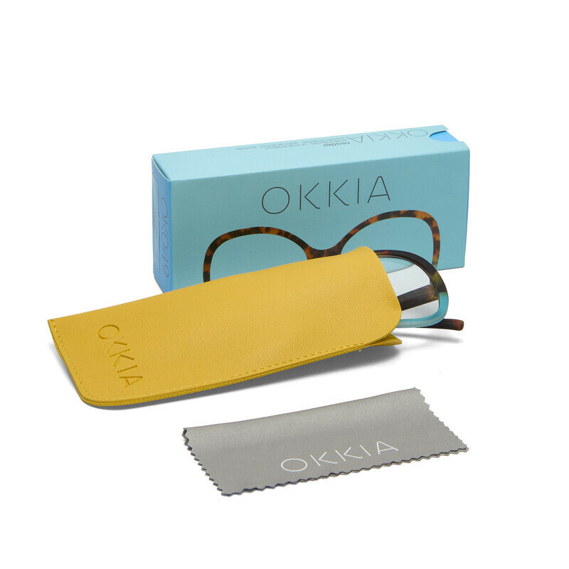 okkia okkia occhiale da lettura mod verona premontato butterfly soft touch spring anti luce blu havana blue diottrie 1 50 ean 8056211374012