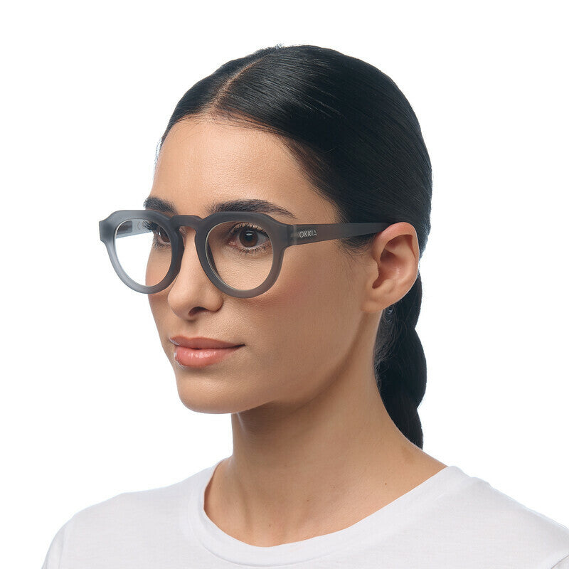 okkia okkia occhiale da lettura mod zeno premontato soft touch translucent smoke diottrie 2 00 ean 8056211375453
