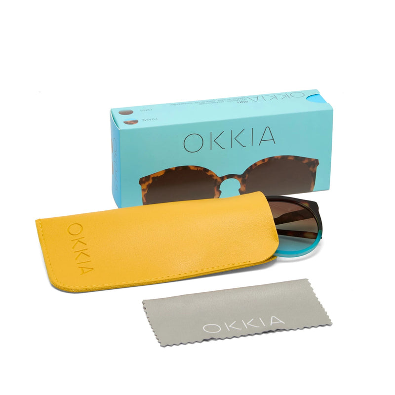 okkia okkia occhiale da sole premontato mod berlino havana blue ean 8056211371301