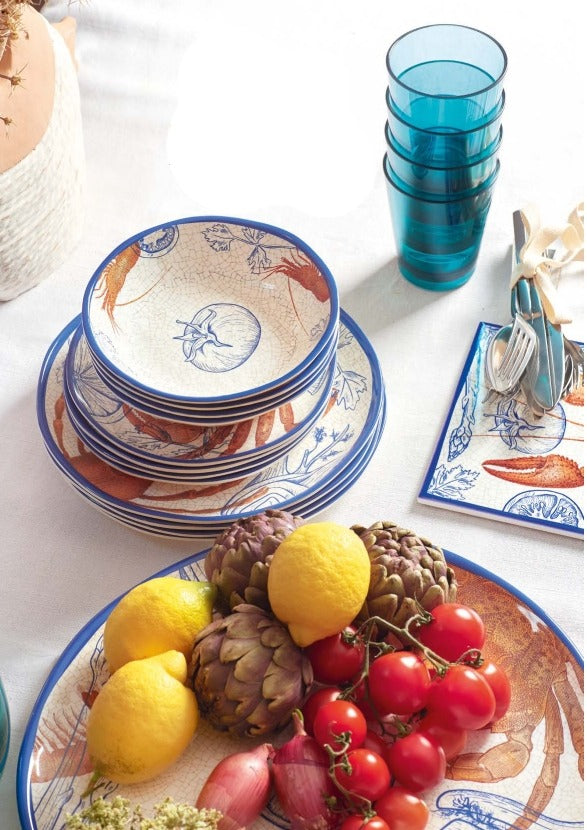 rose tulipani rose tulipani set 2 piatti piani ocean line melamina d 27 cm ean 8018594611146