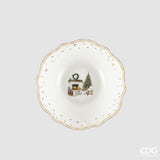 edg enzo de gasperi edg enzo de gasperi servizio piatti caminetto natalizio 24 pz ceramica bianco verde piano fondo dessert e ciotole ean 8059824668073