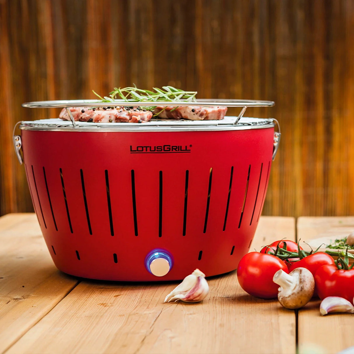 lotusgrill lotusgrill barbecue portatile 35 x 35 x 23 4 cm per interno ed esterno rosso ean 4260023010837