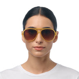 okkia okkia occhiale da sole premontato a forma di goccia mod alessio soft touch giallo lenti brown ean 8056211375415