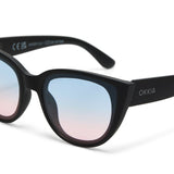 okkia okkia occhiale da sole premontato gatto lite mod silvia soft touch black lenti blue pink ean 8056211375354