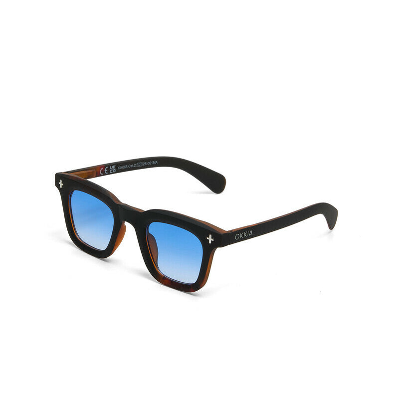 okkia okkia occhiale da sole premontato mod firenze soft touch black havana lenti blue ean 8056211375736