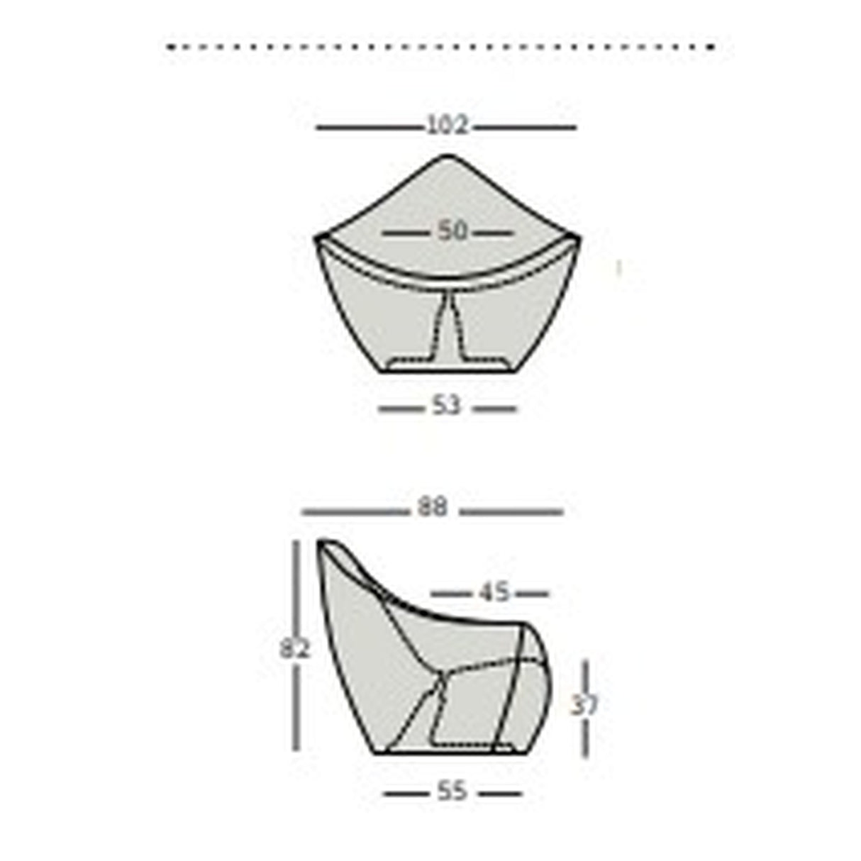 plust plust poltrona vela colore creta