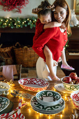 guzzini guzzini set 6 posti tavola harmonia natalizia porcellana bianco rosso 18 pz ean 8008392412441