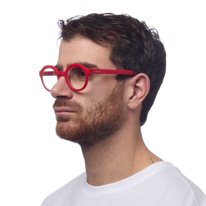 okkia okkia occhiale da lettura mod lauro premontato soft touch red diottrie 1 50 ean 8056211371042