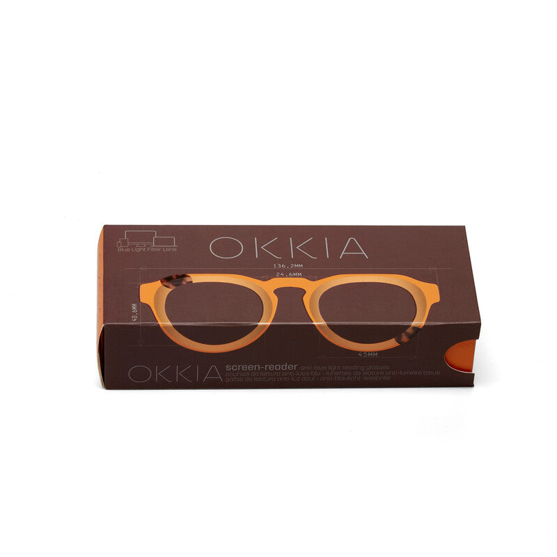 okkia okkia occhiale da lettura mod zeno soft touch anti luce blu giallo havana diottrie 2 50 ean 8055773197107