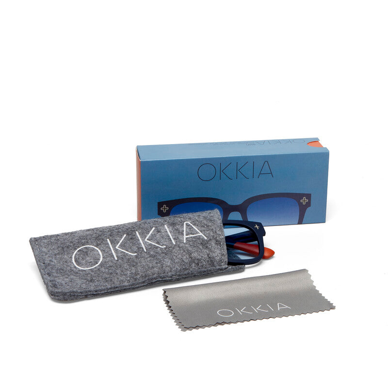 okkia okkia occhiale da sole premontato mod giovanni translucid midnight soft touch con lenti blu ean 8055773195622
