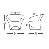 plust plust poltrona ohla colore pietra