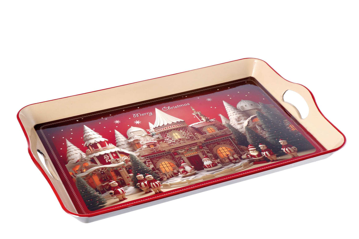 regalo italiano regalo italiano vassoio rettangolare natale plastica 53 x 35 cm h 5 cm ass multicolor 1 pz ean 8057586065079