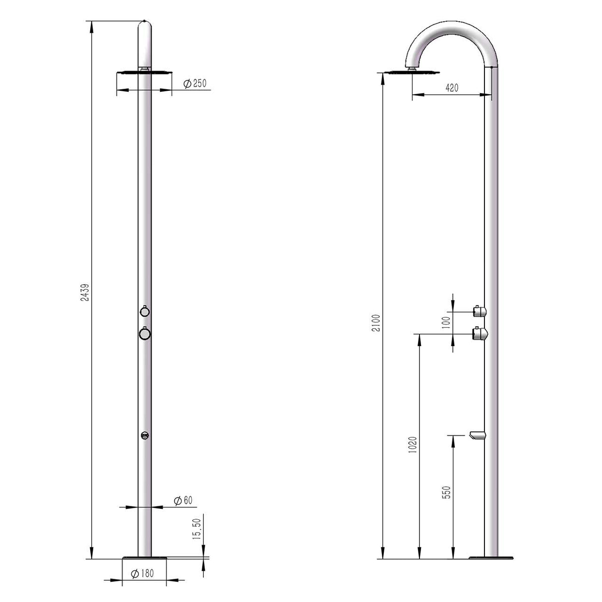 immagine-7-sined-palau-doccia-da-piscina-curva-in-acciaio-316l-con-miscelatore-e-lavapiedi-inox-satinato-ean-8025431016736