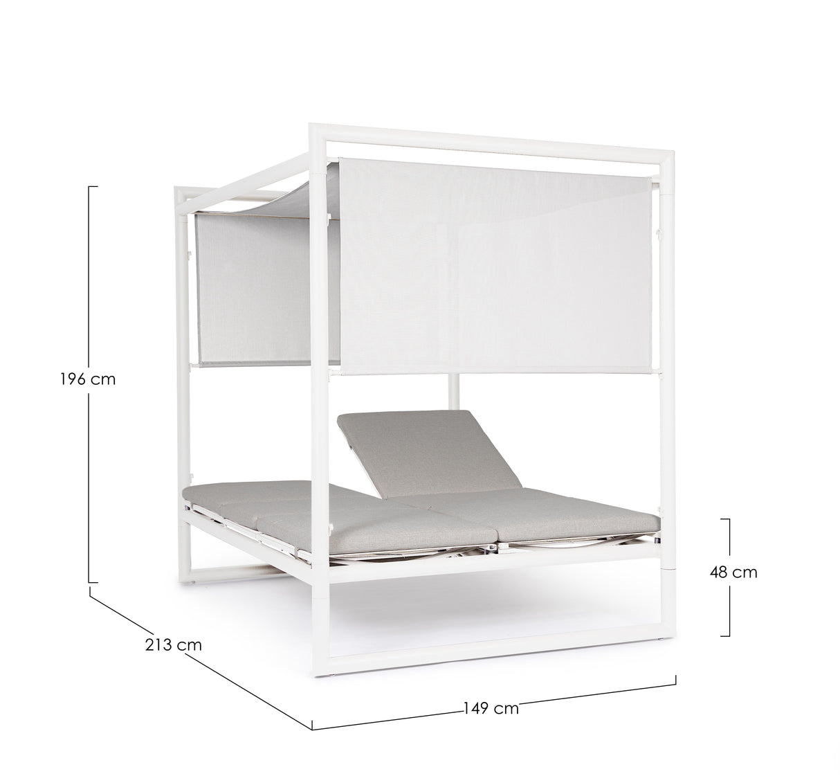 bizzotto bizzotto daybed konnor bianco struttura alluminio 213 x 149 x 196 cm tessuto idrorepellente ean 8051836690127