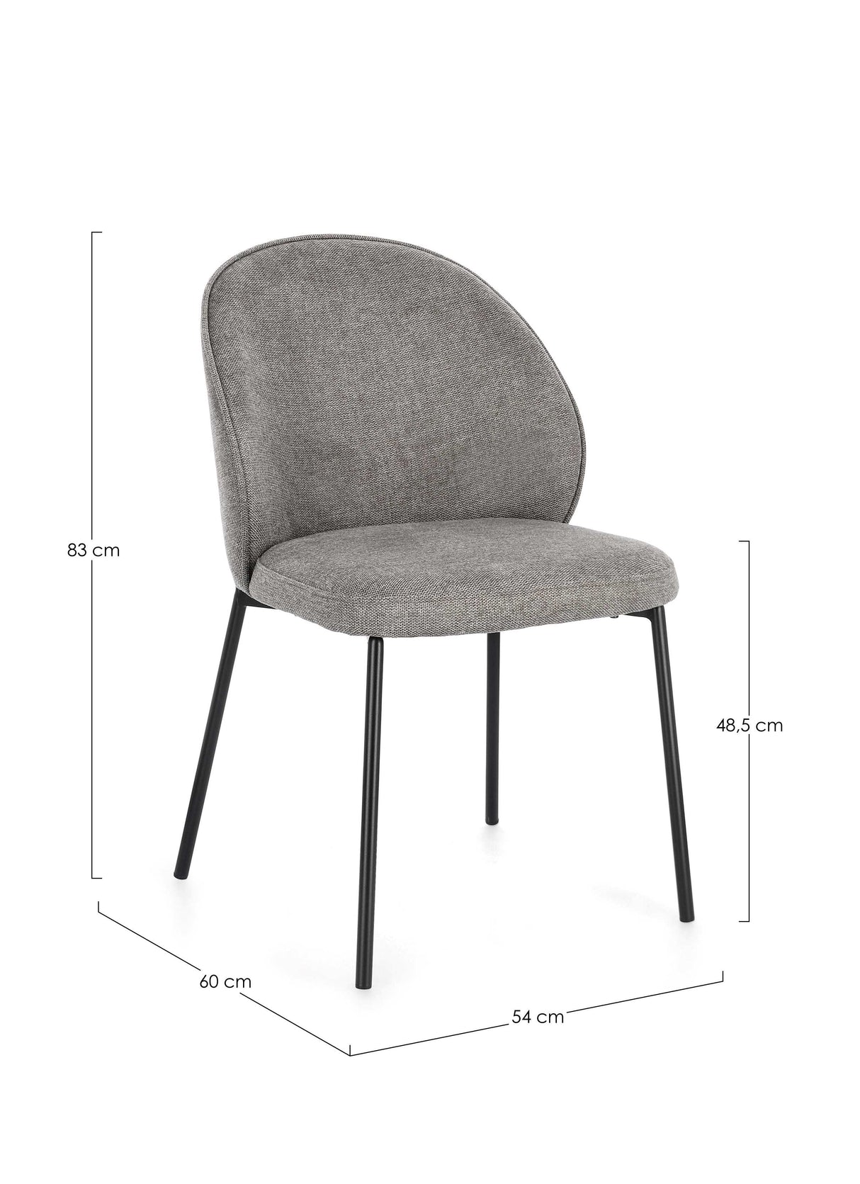 bizzotto bizzotto sedia wendy h 83 cm l 54 cm p 60 pz grigio scuro nero ean 8051836573581