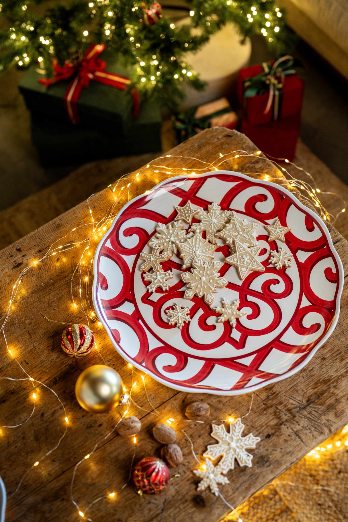 guzzini guzzini vassoio ovale grande natalizio harmonia melamina 515 x 38 cm table decor bianco rosso ean 8008392412519