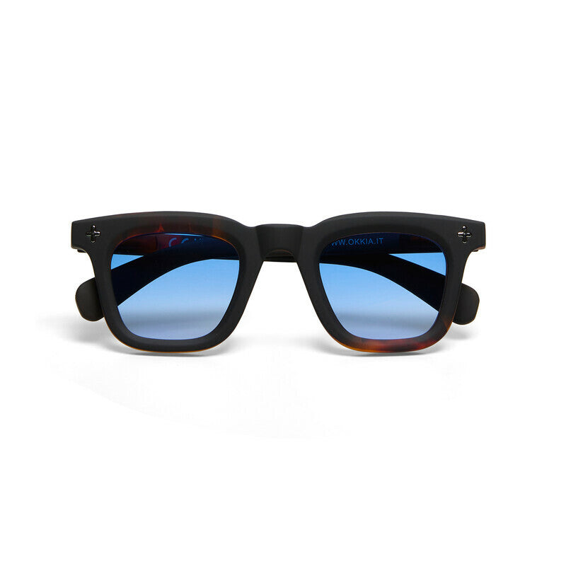 okkia okkia occhiale da sole premontato mod firenze soft touch black havana lenti blue ean 8056211375736