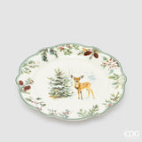edg enzo de gasperi edg enzo de gasperi servizio piatti pino innevato di natale 24 pz ceramica verde mix piano fondo dessert e ciotole ean 8059824668097