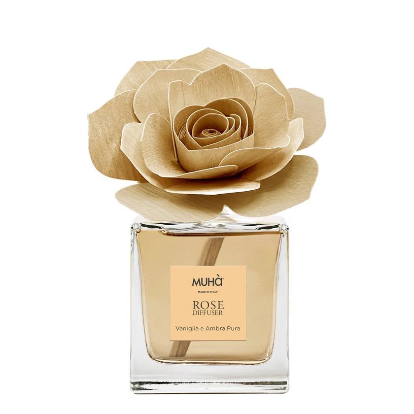 Muhà Profumatore Diffusore Rosa Natur Vaniglia e Ambra Pura 100ml