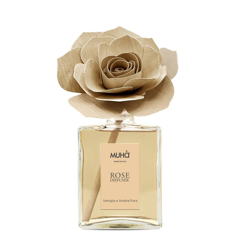 Muhà Profumatore Diffusore Rose Vaniglia e Ambra Pura 200 Ml