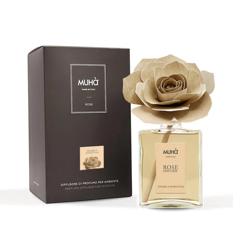 Muhà Profumatore Diffusore Rose Vaniglia e Ambra Pura 200 Ml
